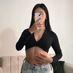 Button Crop Top
