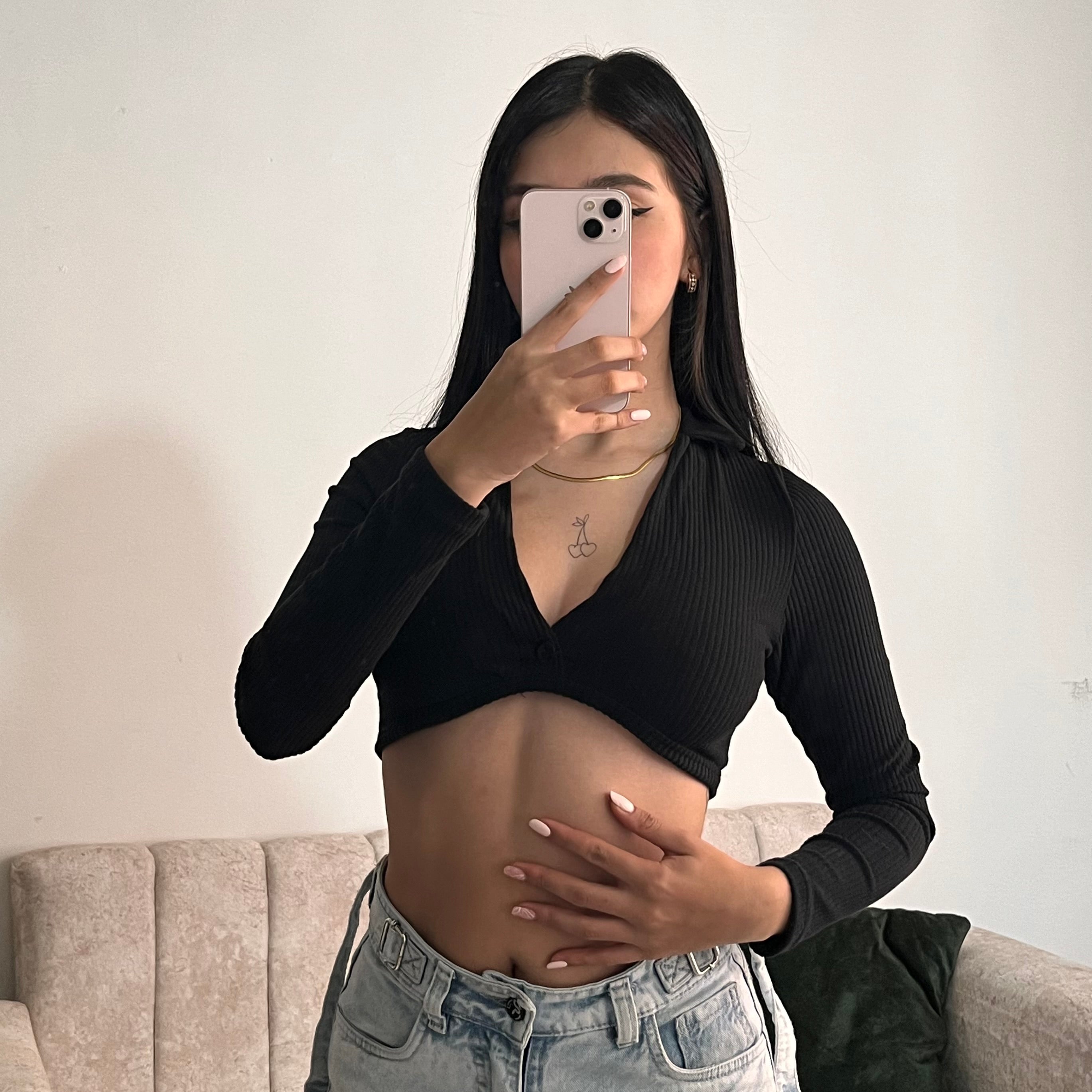 Button Crop Top
