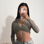 Button Crop Top