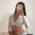 Button Crop Top
